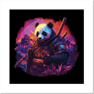 Samurai panda Posters and Art
